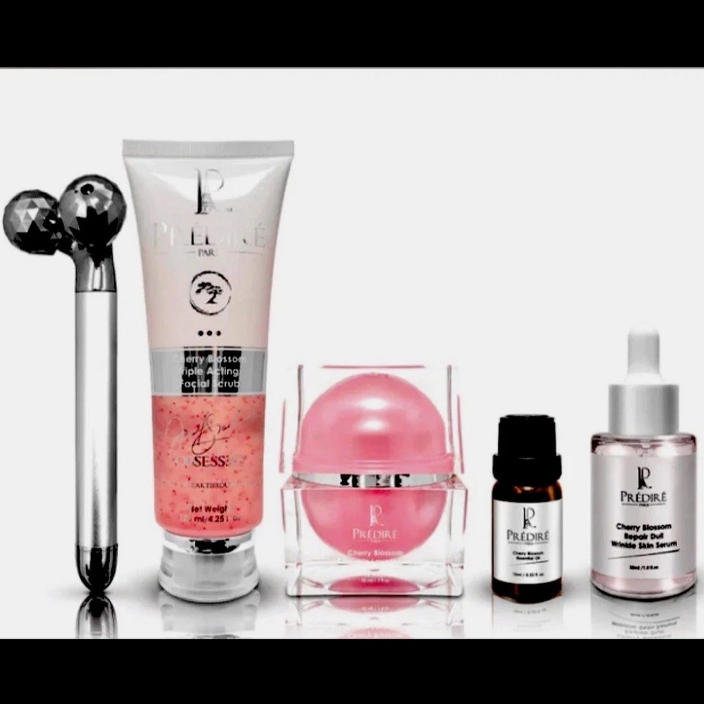Predire Paris Cherry Blossom Anti Wrinkle Skin Care Collection Gift Set New